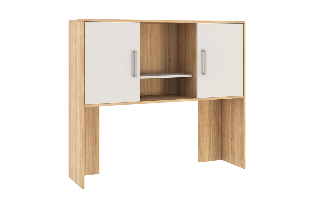 Надстройка стола компьютерного 1200 Лайт-2 дуб сонома/белый в Увате - uvat.mebel-tymen.ru | фото