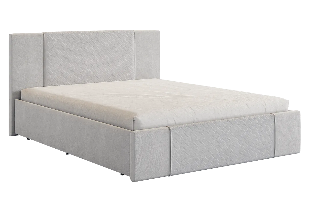 Кровать с основанием Хлоя 160х200 см галька (велюр) в Увате - uvat.mebel-tymen.ru | фото