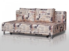 Диван Комфорт Лайт без подлокотников 2 подушки принт Газета в Увате - uvat.mebel-tymen.ru | фото