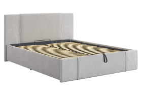 Кровать с подъемным механизмом Хлоя 160х200 см галька (велюр) в Увате - uvat.mebel-tymen.ru | фото