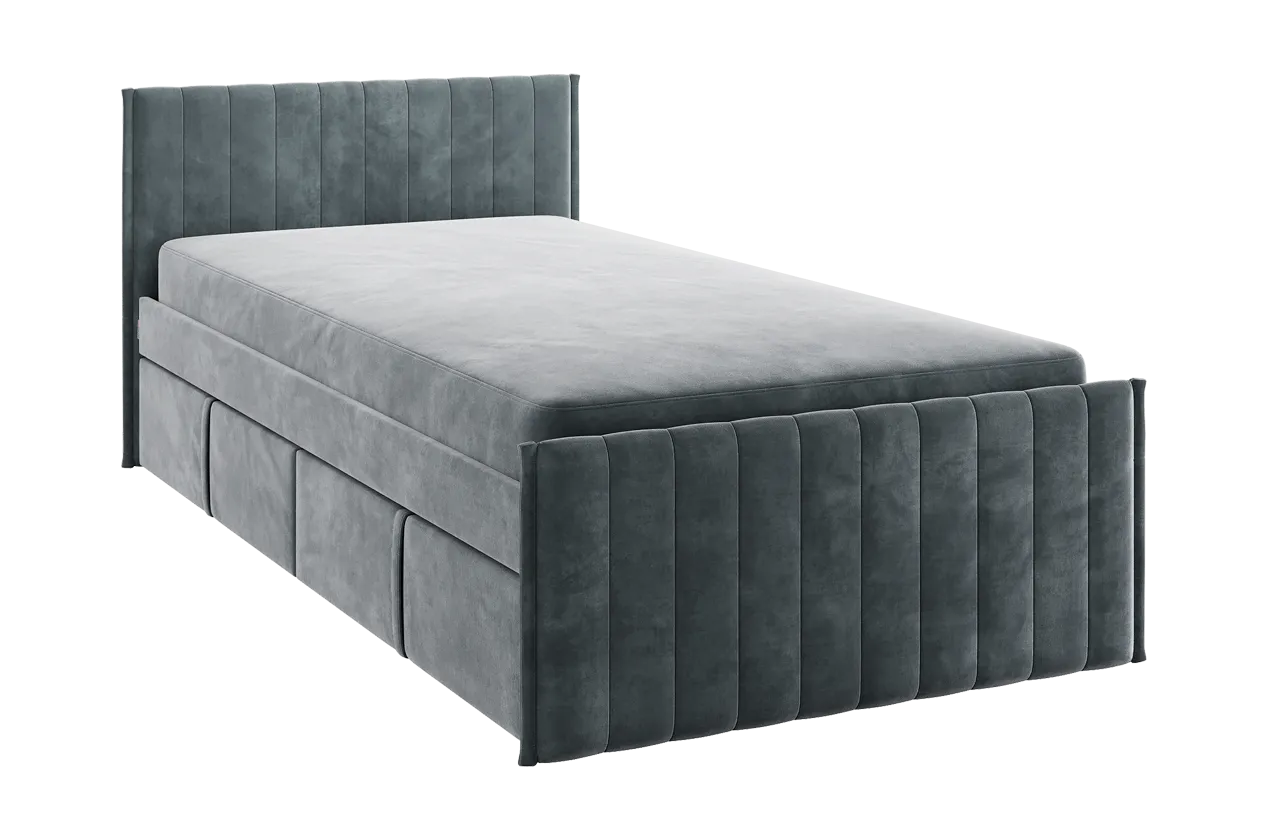 Кровать с ящиками Твикс 90х200 см графит (велюр) в Увате - uvat.mebel-tymen.ru | фото