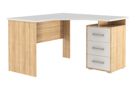 Стол компьютерный 1200 угловой Лайт-2 дуб сонома/белый в Увате - uvat.mebel-tymen.ru | фото