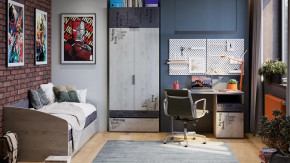 Детская «Оксфорд-2» Матера, Дуб крафт белый с рисунком в Увате - uvat.mebel-tymen.ru | фото