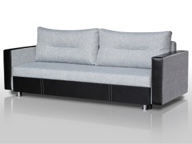 Диван Комфорт с прямыми подлокотниками грей/кожзам в Увате - uvat.mebel-tymen.ru | фото