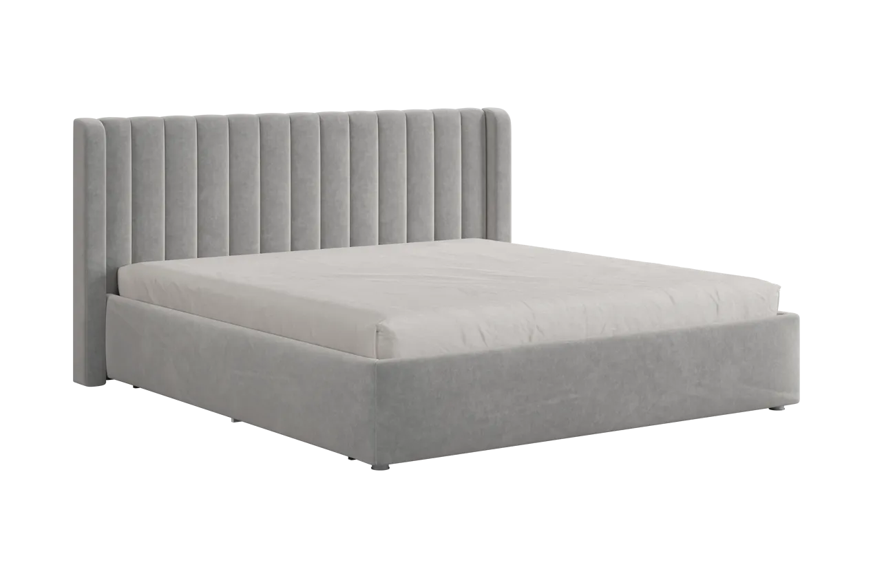 Кровать (каркас) Ева 180х200 см галька (велюр) в Увате - uvat.mebel-tymen.ru | фото