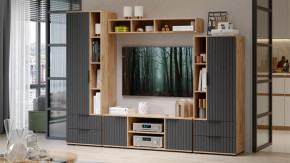 Гостиная «Хилтон» Дуб Крафт золотой, Графит матовый в Увате - uvat.mebel-tymen.ru | фото