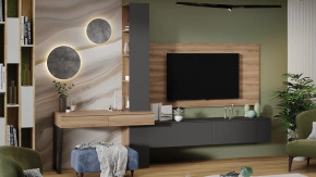 Гостиная «Порто» №8 Яблоня Беллуно, Графит софт в Увате - uvat.mebel-tymen.ru | фото