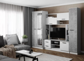 Гостиная СОЛО (ш2700*г500*в2100мм), ЛДСП Белый / ЛДСП Ателье светлое в Увате - uvat.mebel-tymen.ru | фото