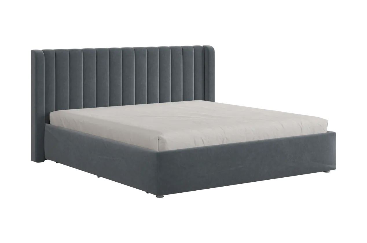 Кровать (каркас) Ева 180х200 см графит (велюр) в Увате - uvat.mebel-tymen.ru | фото