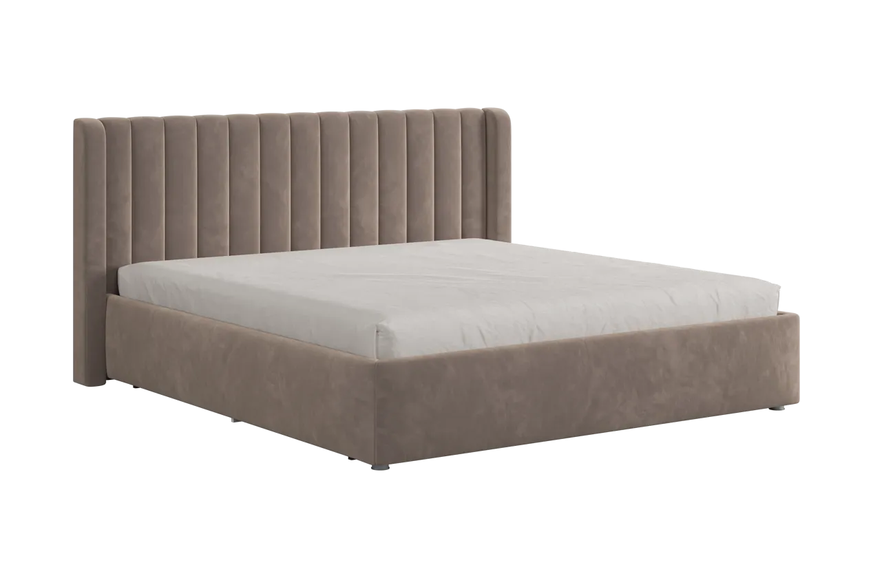 Кровать (каркас) Ева 180х200 см латте (велюр) в Увате - uvat.mebel-tymen.ru | фото