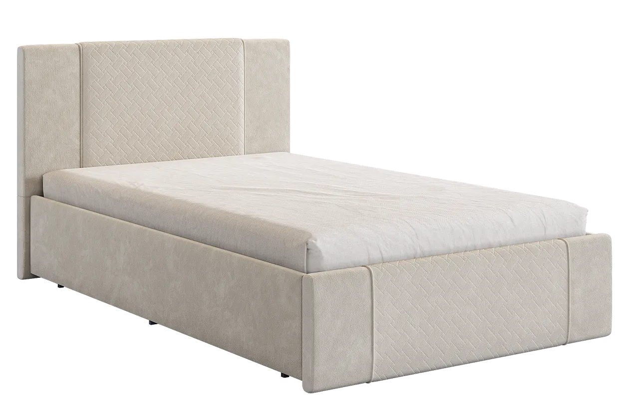 Кровать с основанием Хлоя 120х200 см крем (велюр) в Увате - uvat.mebel-tymen.ru | фото