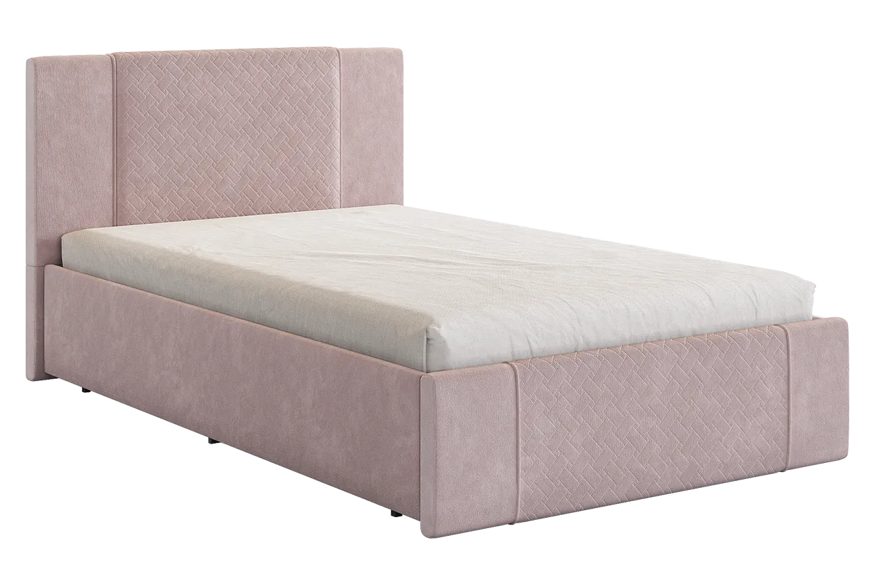 Кровать с основанием Хлоя 120х200 см нежно-розовый (велюр) в Увате - uvat.mebel-tymen.ru | фото