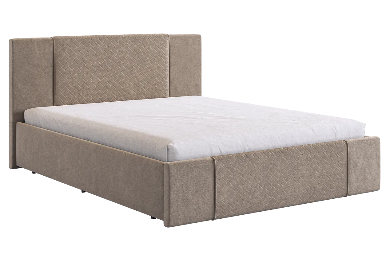 Кровать с основанием Хлоя 160х200 см латте (велюр) в Увате - uvat.mebel-tymen.ru | фото