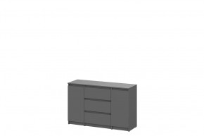 Комод 3 ящика двухстворчатый графит серый Денвер в Увате - uvat.mebel-tymen.ru | фото