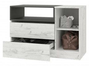 Комод Кент-1 Секция-5 Дуб Крафт Белый/Антрацит в Увате - uvat.mebel-tymen.ru | фото