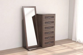 Комод Кэт-4 6 ящиков с зеркалом Венге Диал в Увате - uvat.mebel-tymen.ru | фото
