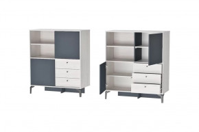 Комод Лион К-1 Ясень анкор светлый/Графит Диал в Увате - uvat.mebel-tymen.ru | фото