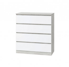 Комод Лори, 4 ящика, дуб серый/белый в Увате - uvat.mebel-tymen.ru | фото
