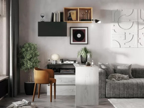 Комод с приставным столом Кент-1 Секция-5-6 Дуб Крафт Белый/Антрацит в Увате - uvat.mebel-tymen.ru | фото