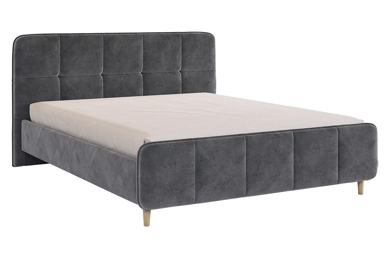 Кровать с основанием Грета 160х200 см грей алькантара (велюр) в Увате - uvat.mebel-tymen.ru | фото