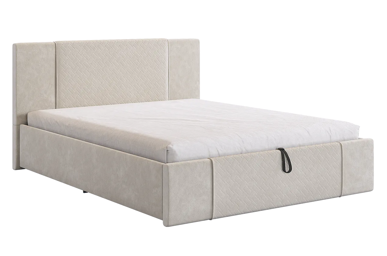 Кровать с подъемным механизмом Хлоя 160х200 см крем (велюр) в Увате - uvat.mebel-tymen.ru | фото