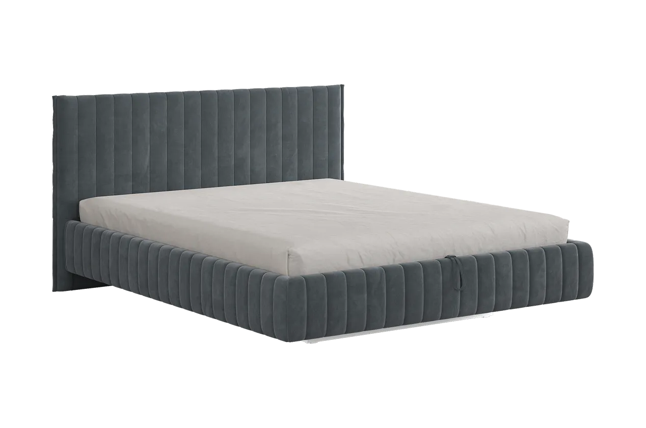 Кровать с подъемным механизмом Твикс 160х200 см графит (велюр) в Увате - uvat.mebel-tymen.ru | фото