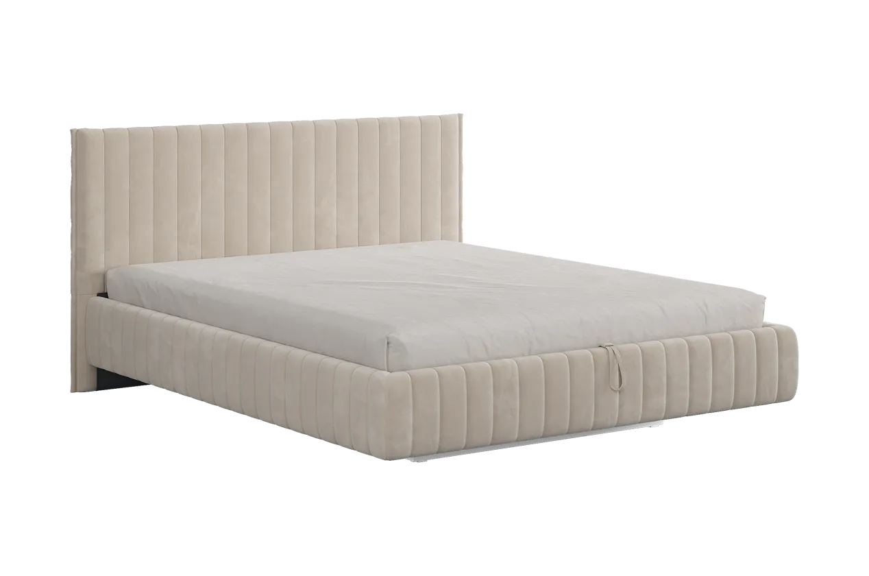 Кровать с подъемным механизмом Твикс 160х200 см крем (велюр) в Увате - uvat.mebel-tymen.ru | фото