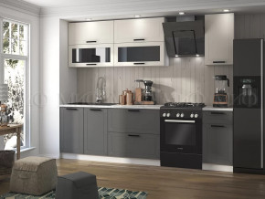 Кухня Монако 2,0м Компоновка №2 (Белый снег Софт/софт графит (Кастилло)) в Увате - uvat.mebel-tymen.ru | фото