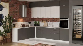 Кухонный гарнитур «Габриэлла» №15 Белый, Сноу, Титан в Увате - uvat.mebel-tymen.ru | фото