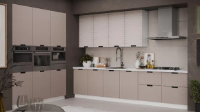 Кухонный гарнитур «Гренада» №23 Белый, Холст латте, Холст мокко в Увате - uvat.mebel-tymen.ru | фото