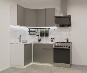 Кухонный угловой гарнитур арт.2, 1200x1400 мм, Лайн/Обсидиан в Увате - uvat.mebel-tymen.ru | фото