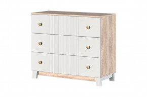 Ланзетти Комод 3 ящика Дуб Торонто/Жемчуг в Увате - uvat.mebel-tymen.ru | фото