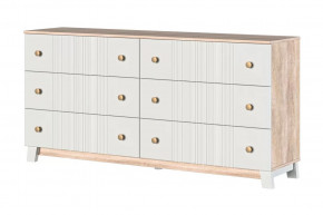 Ланзетти Комод 6 ящиков Дуб Торонто/Жемчуг в Увате - uvat.mebel-tymen.ru | фото