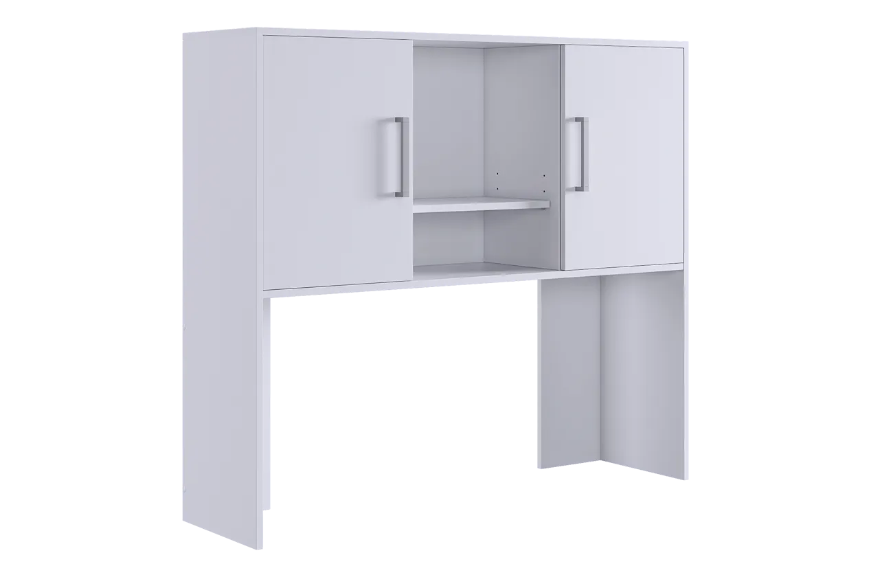 Надстройка стола компьютерного 1200 Лайт-2 белый/белый в Увате - uvat.mebel-tymen.ru | фото