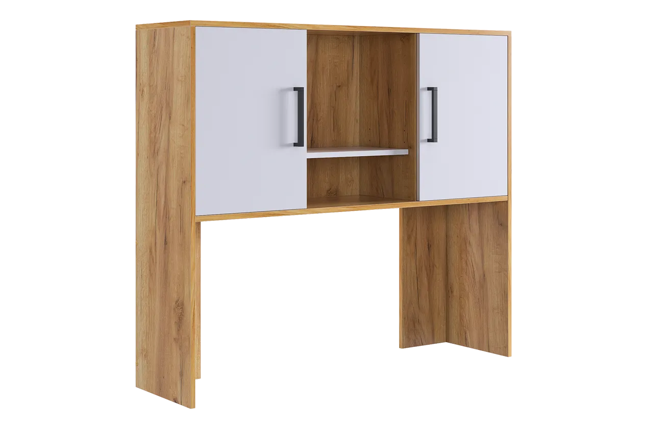 Надстройка стола компьютерного 1200 Лайт-2 дуб крафт золотой/белый в Увате - uvat.mebel-tymen.ru | фото