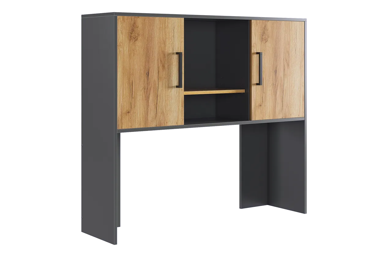 Надстройка стола компьютерного 1200 Лайт-2 графит/дуб крафт золотой в Увате - uvat.mebel-tymen.ru | фото