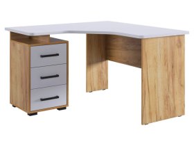 Стол компьютерный 1200 угловой Лайт-2 дуб крафт золотой/белый в Увате - uvat.mebel-tymen.ru | фото