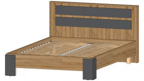 Ленора Кровать 1400 Дуб вотан/Графит в Увате - uvat.mebel-tymen.ru | фото