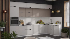 Модульная кухня «Гренада» Белый, Холст латте, Холст мокко в Увате - uvat.mebel-tymen.ru | фото