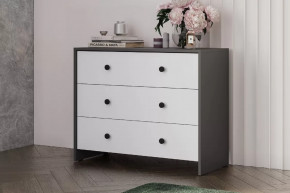 Модульная система "Дольче" Комод 3 ящика Графит / белый в Увате - uvat.mebel-tymen.ru | фото