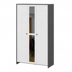 Модульная система "Дольче" Шкаф трехстворчатый Графит / белый в Увате - uvat.mebel-tymen.ru | фото