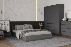 МОРИ КРМ1600.1/1 Кровать (сп/м 1600*2000мм), ЛДСП графит (МП/2) НАСТИЛЫ в Увате - uvat.mebel-tymen.ru | фото