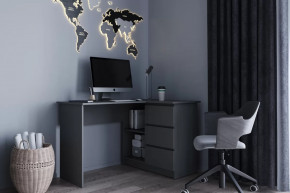 МОРИ МС-16 Стол угловой с 3мя ящ., УНИ (ш1244*г850*в770мм), ЛДСП Графит (МП) в Увате - uvat.mebel-tymen.ru | фото