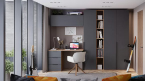 Набор детской мебели «Порто» №3 Яблоня Беллуно, Графит софт в Увате - uvat.mebel-tymen.ru | фото