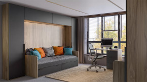 Набор детской мебели «Порто» №4 Яблоня Беллуно, Графит софт в Увате - uvat.mebel-tymen.ru | фото