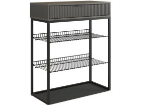 Обувница Вельвет графит/графит матовый/черный муар в Увате - uvat.mebel-tymen.ru | фото