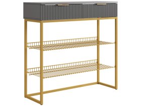 Обувница Классная 1 графит/графит матовый/золото в Увате - uvat.mebel-tymen.ru | фото