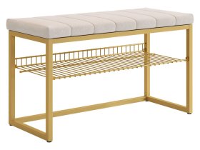 Обувница Классная 2 золото/крем (велюр) в Увате - uvat.mebel-tymen.ru | фото