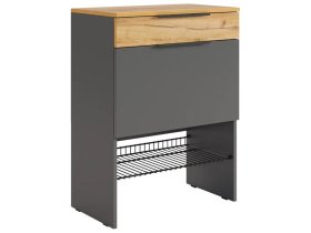 Обувница Баско графит/дуб крафт золотой в Увате - uvat.mebel-tymen.ru | фото