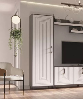 Пенал Квадро М-2 серый графит/софт вайт в Увате - uvat.mebel-tymen.ru | фото